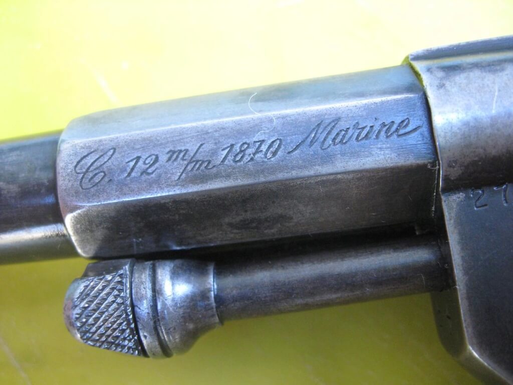 Revolver 1874 civil de la CNN: marquage du calibre 12mm 1870 Marine