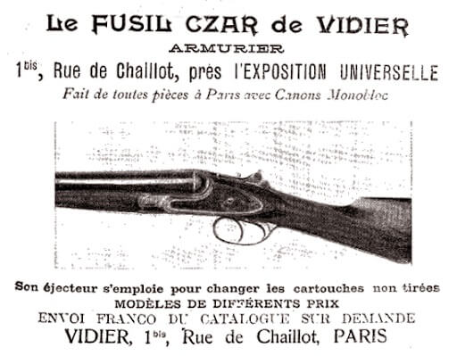 Publicité fusil Czar Vidier 1900