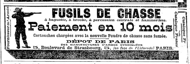 Publicité pour le Dépôt de Paris,sur le journal la joie de la maison : journal hebdomadaire illustré du 5 janvier 1893