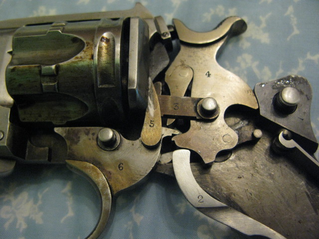 Revolver d'ordonnance modèle 1887 contrat militaire, détail du mécanisme