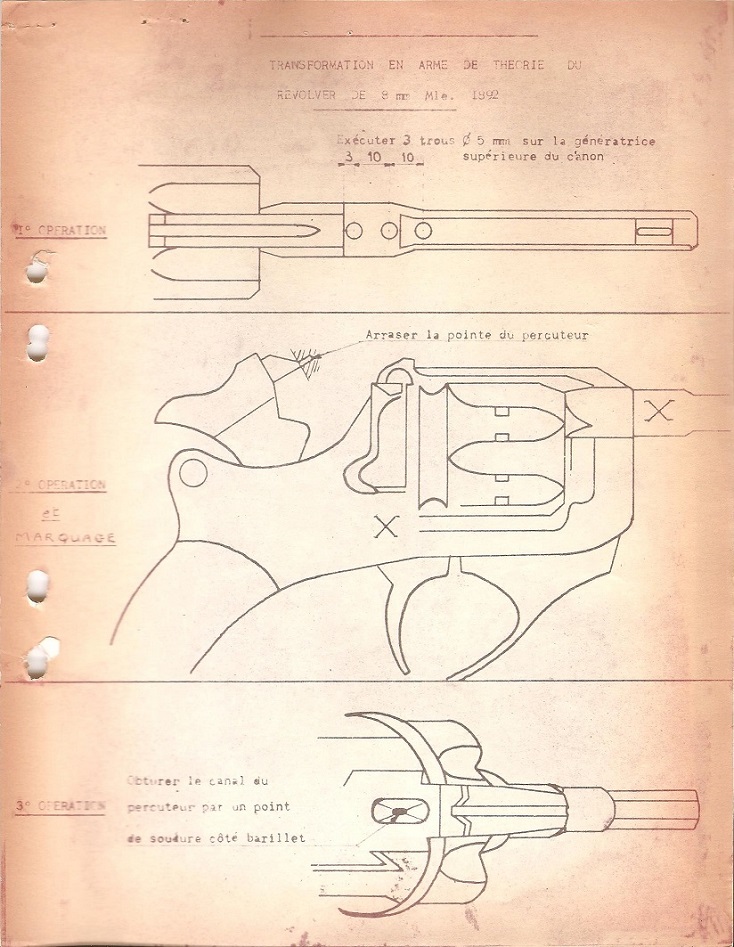 Instruction de 1967 sur la transformation d'un revolver modèle 1892 en arme de théorie