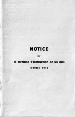 Notice sur la carabine d'instruction de 5,5mm modèle 1945 (Juillet 1951)