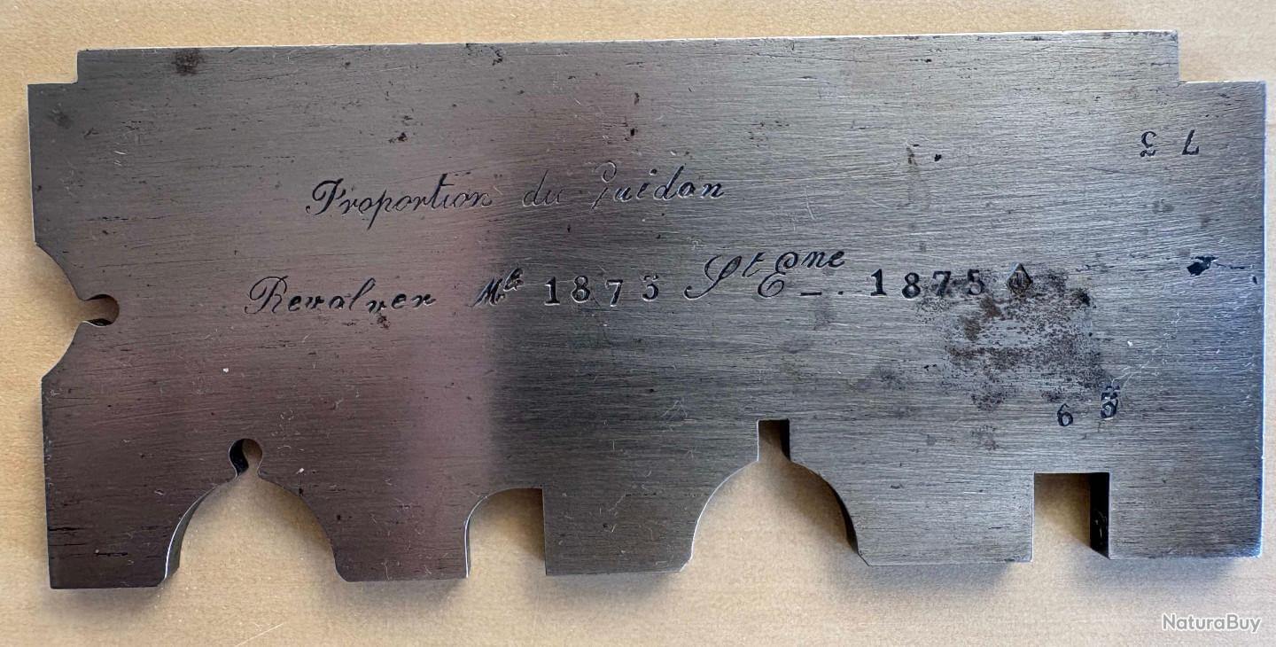 Gabarit vérificateur pour le contrôle des proportions du guidon du revolver réglementaire modèle 1873