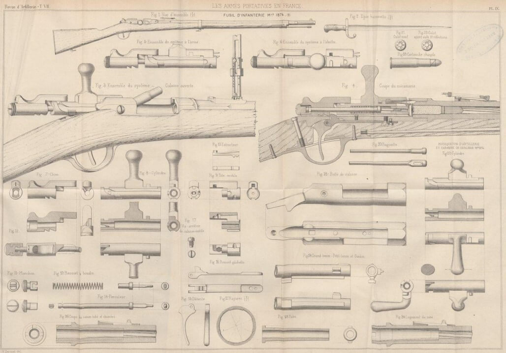 Plan du fusil mle 1874 Gras