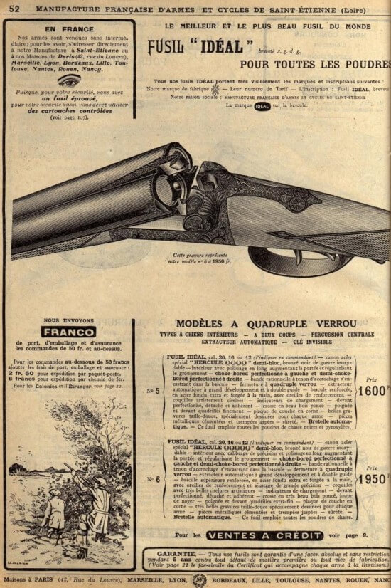 Fusil Idéal de la manufacture d'Armes et Cycles de Saint Etienne