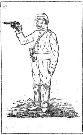 Tir au revolver modèle 1873: exercice préparatoire pour la cavalerie